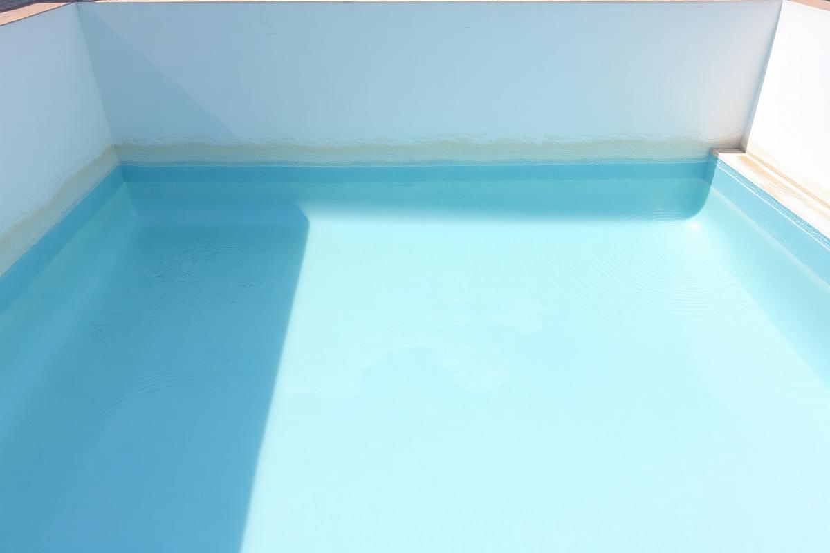 Same pool after acid washing with bright, clean walls and clear water