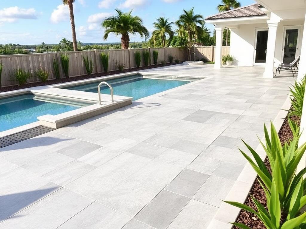 Large-Format Porcelain pool deck